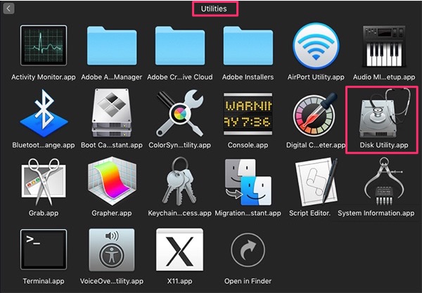 Open Disk Utility