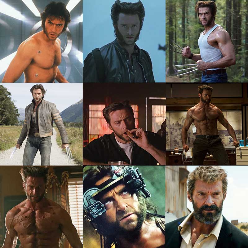 Hugh Jackman as Wolverine through the years