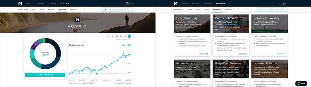 M1 Finance Expert Pies